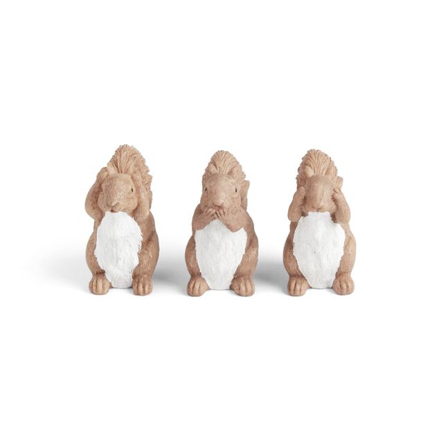 Statuettes 3 &eacute;cureuils de la sagesse H8,5cm