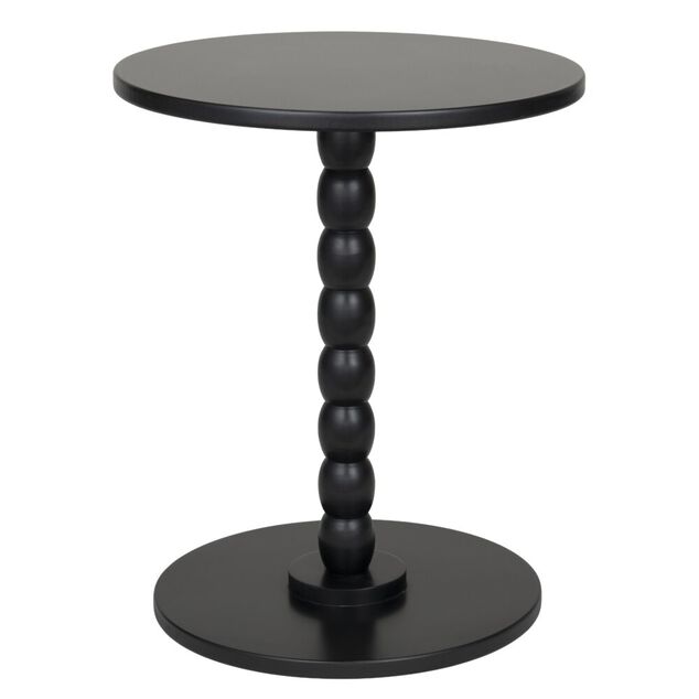 Table d'appoint ronde en bois noir Patchi &Oslash;38xH46cm