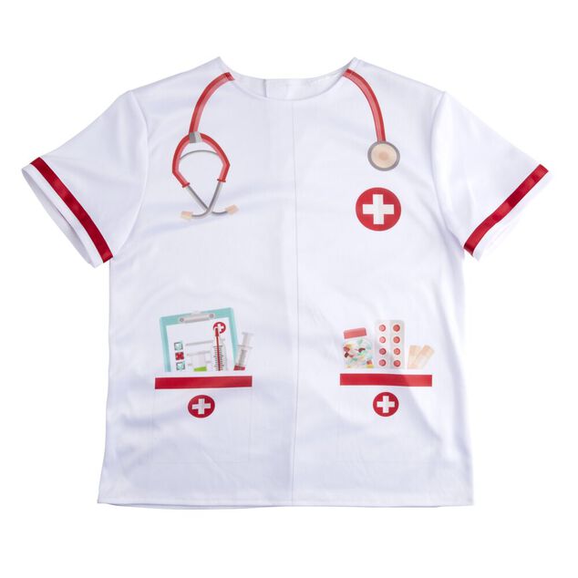 D&eacute;guisement enfant docteur avec t-shirt et bonnet blanc (4/6ans ou 7/10)