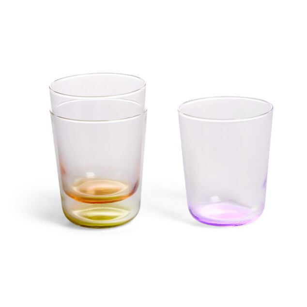 Lot de 6 verres 31cl transparents avec fond color&eacute;