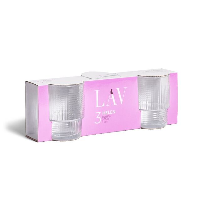 Lot de 3 gobelets en verre empilables 32,5cl