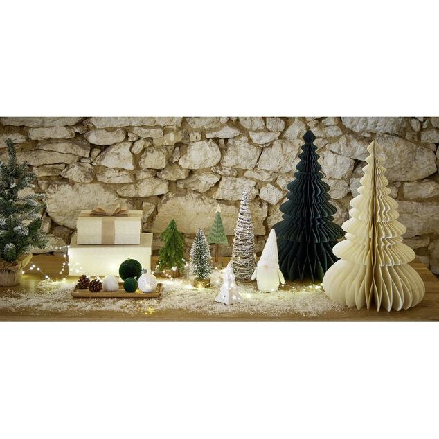 Sapin de Noël à poser ou suspendre en papier Ø40xH64cm (2 modèles)