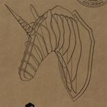 Troph&eacute;e t&ecirc;te de licorne en carton