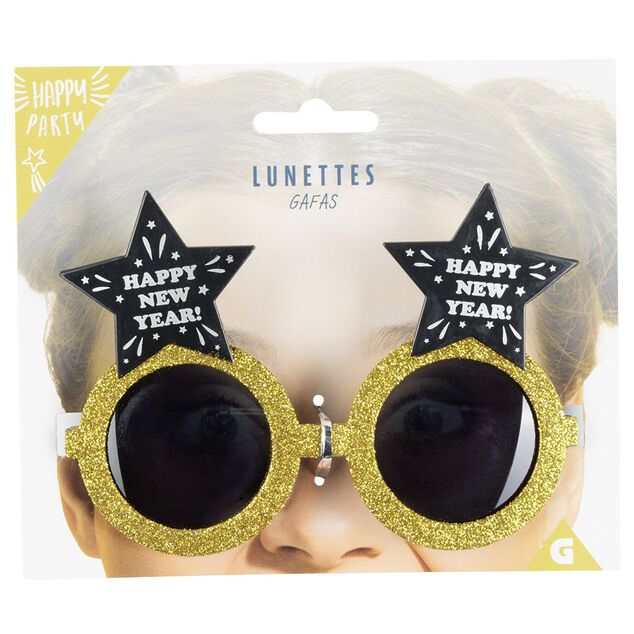 Lunettes &eacute;toiles Happy New Year (2 mod&egrave;les)