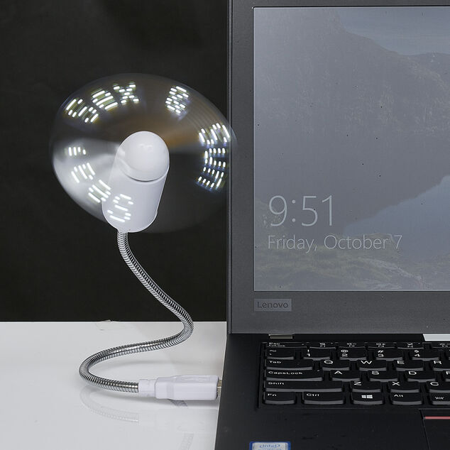 Ventilateur USB avec message LED