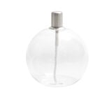 Lampe à huile ronde en verre et mèche coton H13cm