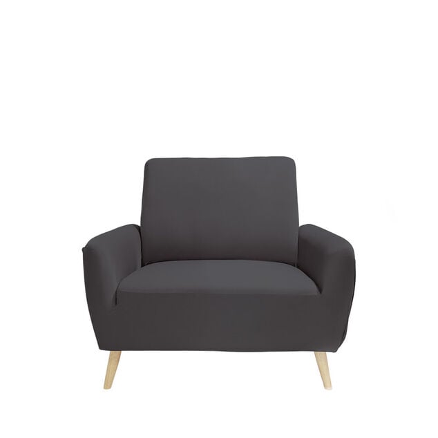 Prot&egrave;ge fauteuil extensible L90-145cm gris fonc&eacute;