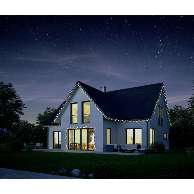 Guirlande lumineuse ext&eacute;rieur 400LED blanc chaud 29,9m