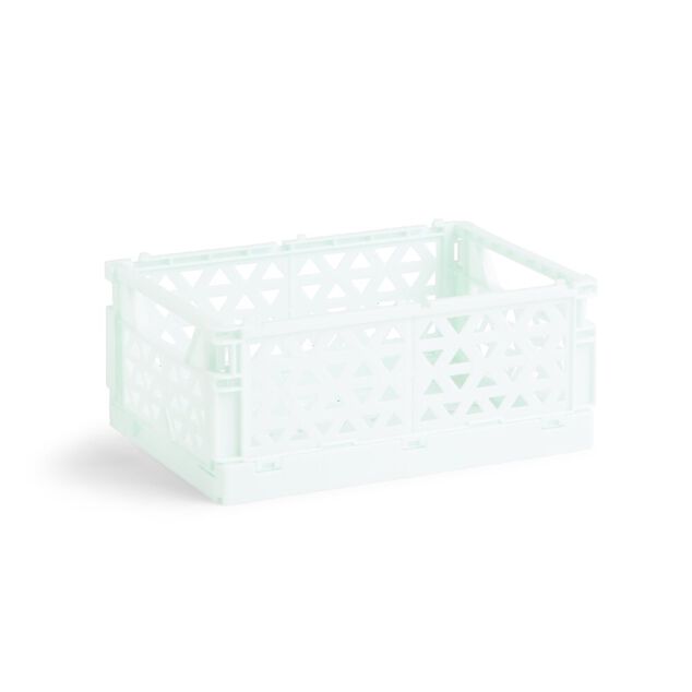 Caisse pliable polypropyl&egrave;ne 17x12x7.5cm vert pastel