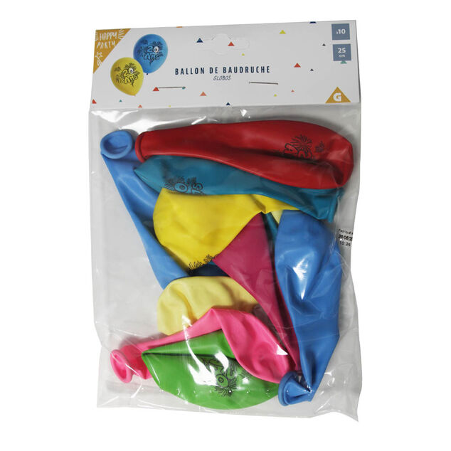 Ballon de baudruche anniversaire 20 ans multicolore x10
