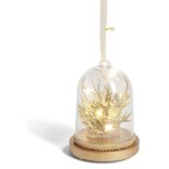 D&ocirc;me lumineux &agrave; poser fleur paillet&eacute;e dor&eacute;e &Oslash;9xH11cm