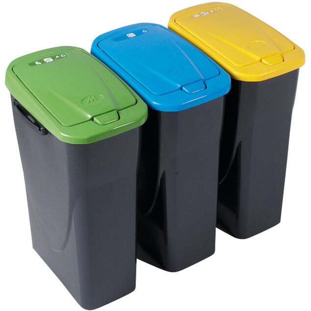 Poubelle tri s&eacute;lectif jaune 25 L