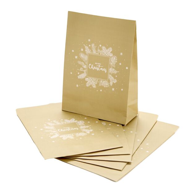 Enveloppe cadeaux de No&euml;l dor&eacute;e x6