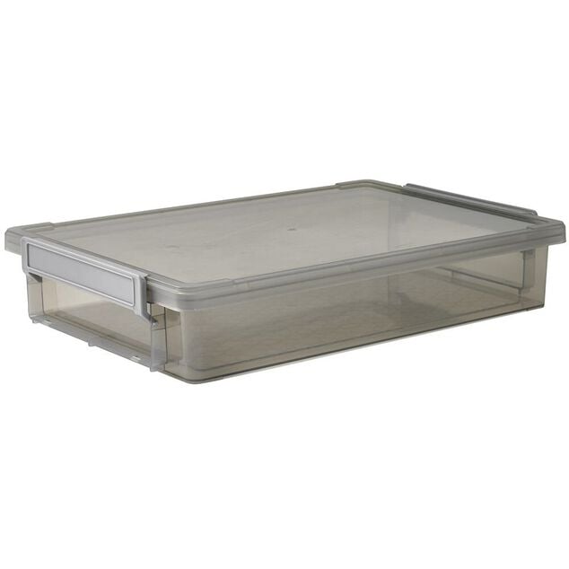 Bo&icirc;te de rangement noir fum&eacute; A4 fermeture clip 4L