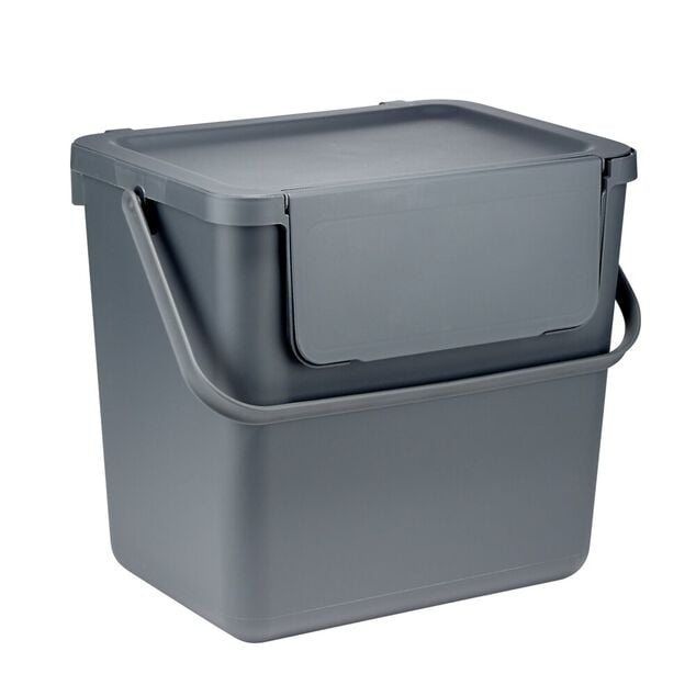 Poubelle de tri 25L plastique gris 38,5x29,5xH34cm