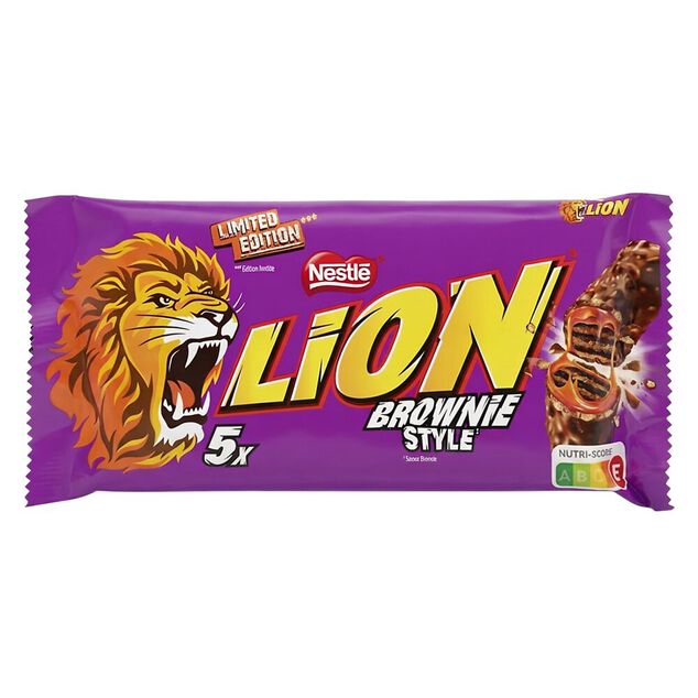 Barres Lion chocolat au lait x5 saveur brownie 150gr