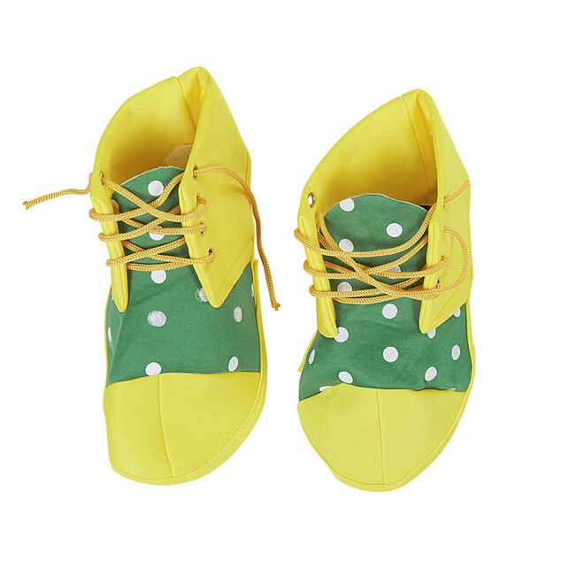 Couvre chaussure clown enfant jaune vert blanc&agrave; pois
