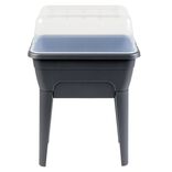 Potager sur pied effet serre Gary plastique gris 59x39xH86,5cm