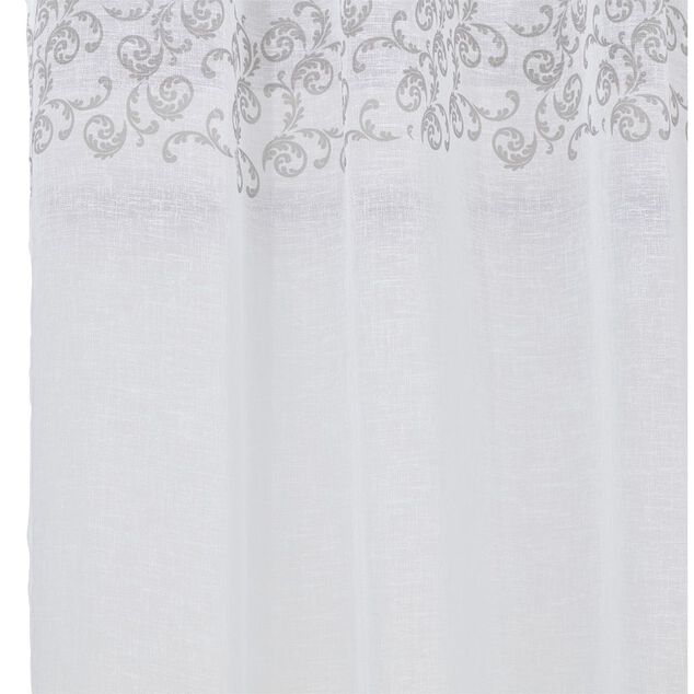 Voilage polyester 140x240cm imprim&eacute; gris et blanc