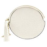 Porte monnaie rond simili avec fermeture pompon