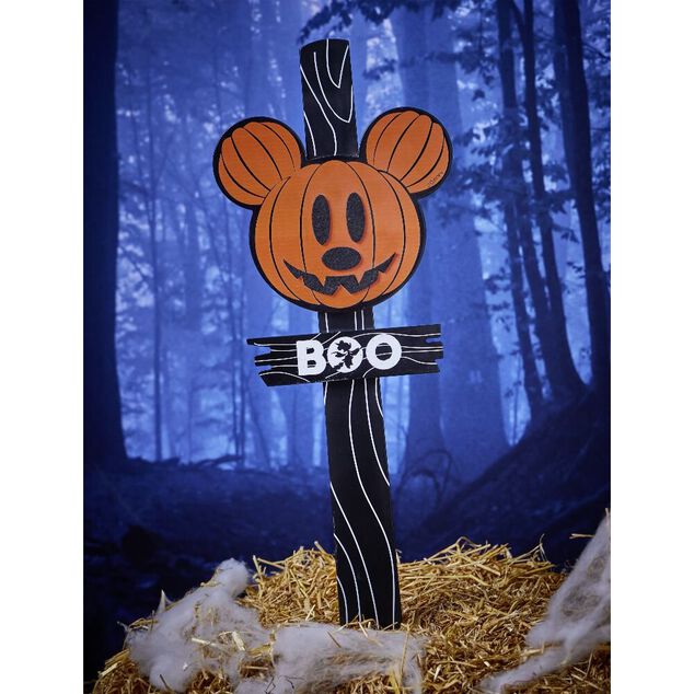 Panneau lumineux Disney inscription BOO blanc et orange 31x3,5xH110cm