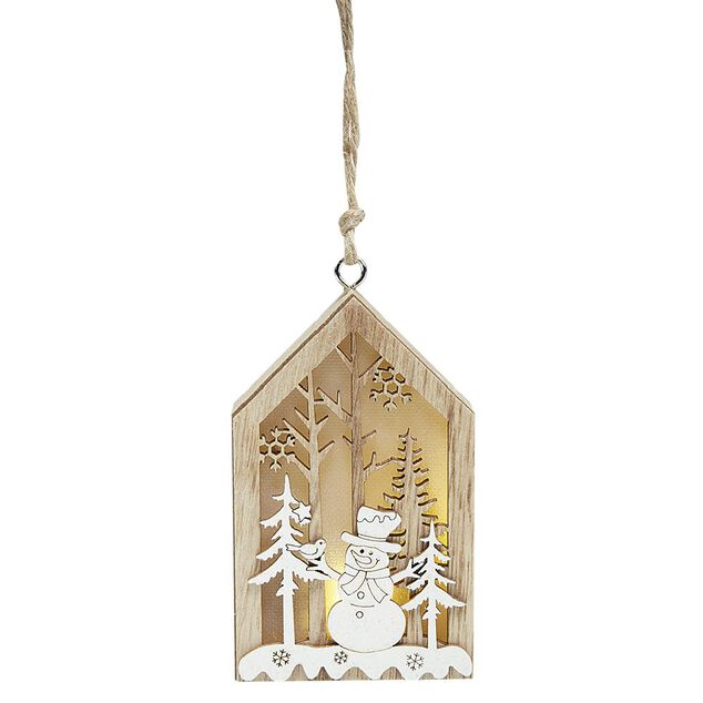 Maison lumineuse en bois &agrave; suspendre, 4 mod&egrave;les