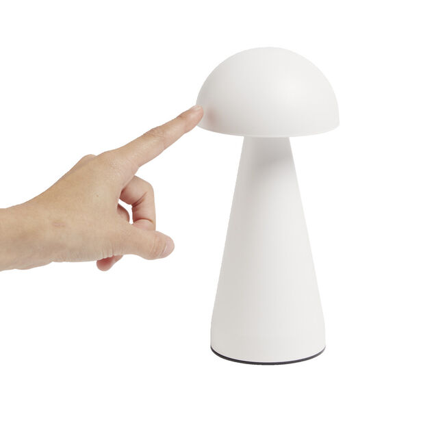 Lampe de table Roundi USB tactile blanche &Oslash;9,5xH22,5cm