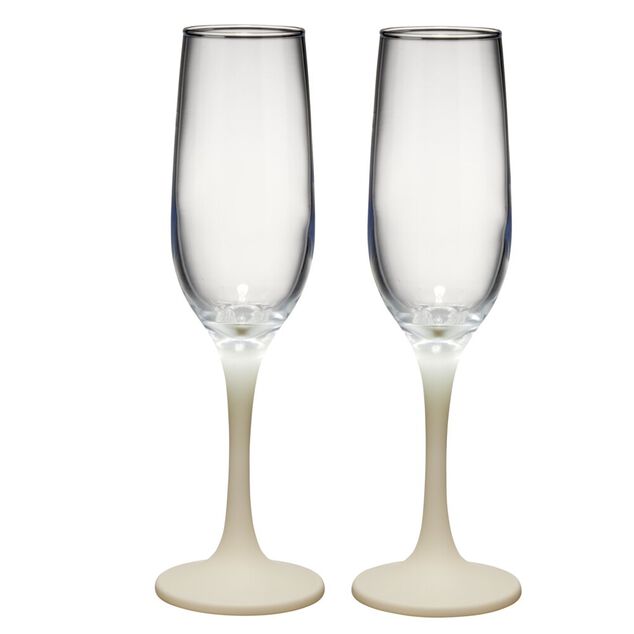 Fl&ucirc;te &agrave; champagne x2 pied opaque 21,5cl (3 mod&egrave;les)
