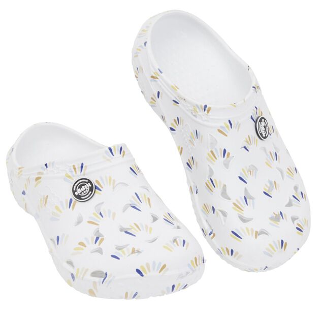 Sabots Hipps Femme plastique blanc motif tricolore T36/37