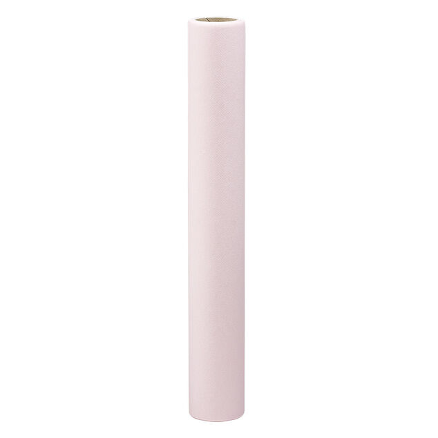Chemin de table rose pâle effet tissu papier voie sèche L 4,8 m