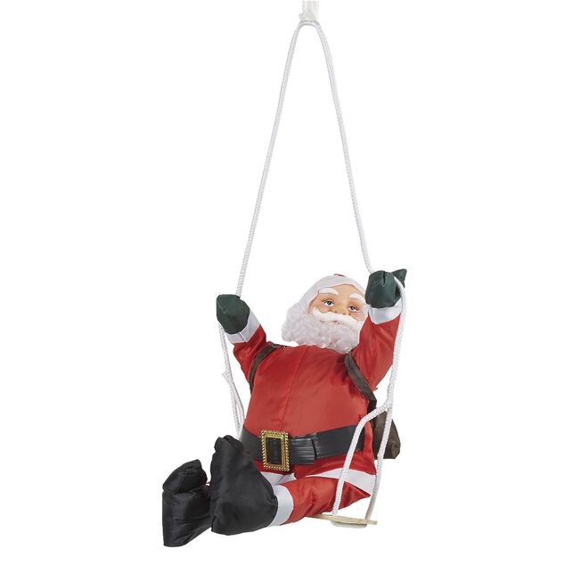 Père Noël grimpeur sur balançoire