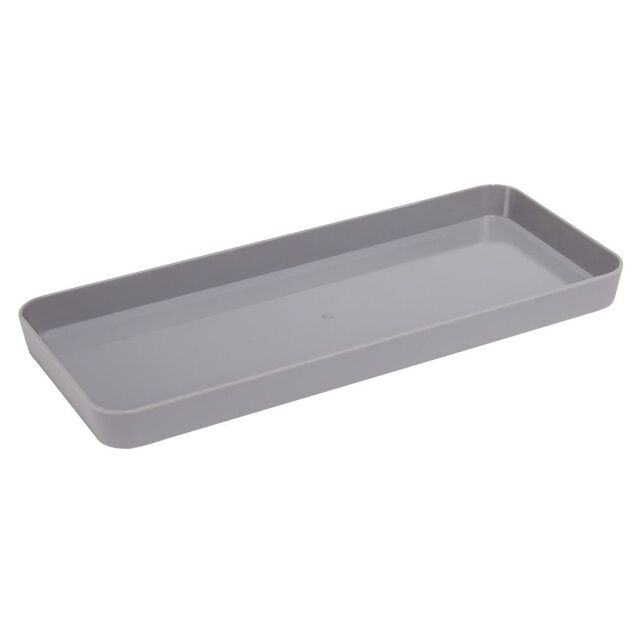 Plateau rectangulaire gris plastique 26x11xH2cm