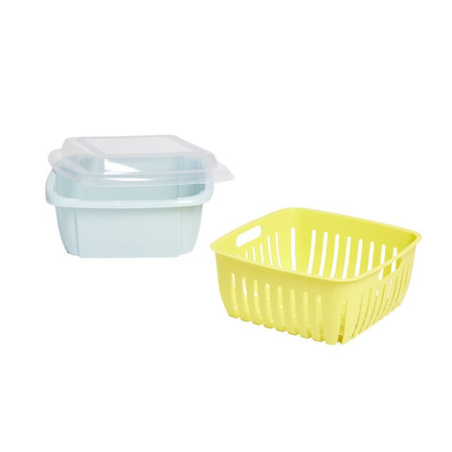 Bo&icirc;te &eacute;gouttoir plastique vert anis 22x22xH10cm