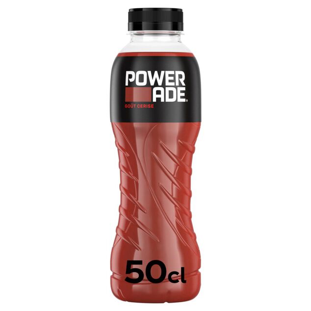 Boisson Powerade rouge pétillant cerise bouteille 50cl