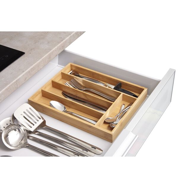 Range couverts organisateur 5 compartiments en bambou 34x24xH4cm