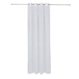 Voilage polyester 140x240cm tuffet&eacute; blanc