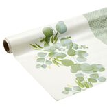 Toile cirée imprimé végétal vert blanc 140 cm