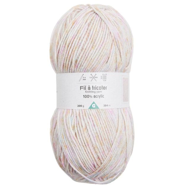 Pelote de fil &agrave; tricoter acrylique rose bonbon 200Gr