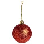 Boule de Noël paillette rouge Ø6cm x3