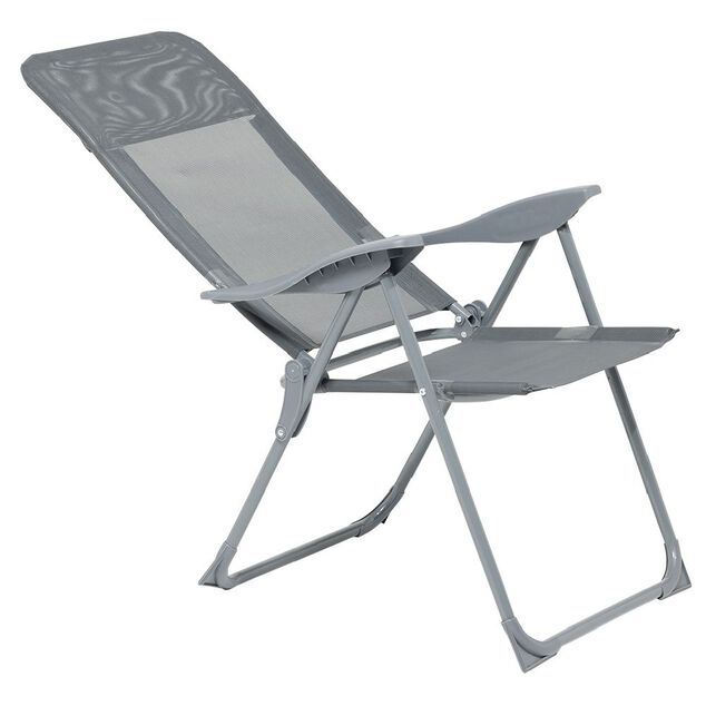 Fauteuil de camping 5 positions gris