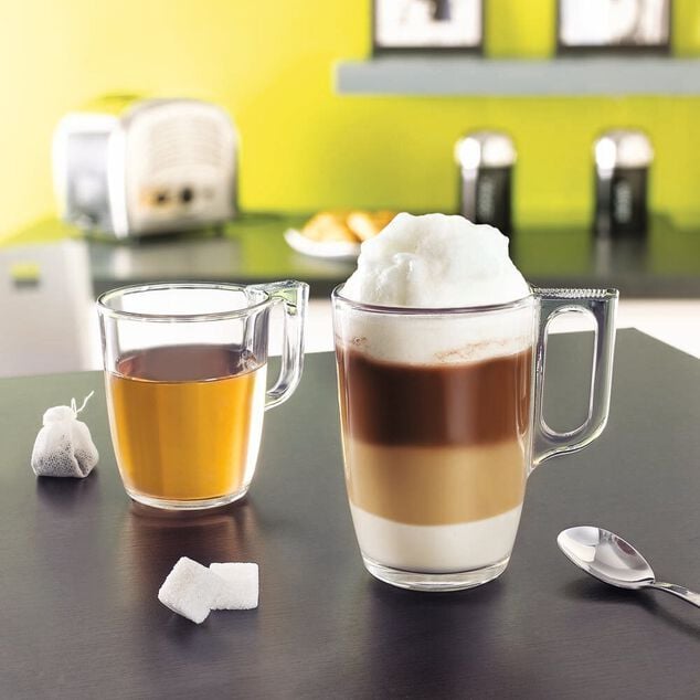 Mug transparent en verre temp&eacute; lisse Luminarc 32cl