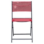 Chaise de jardin pliante Oslow acier et textil&egrave;ne rouge 51xP45xH81cm