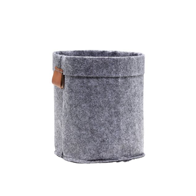 Pani&egrave;re en feutrine grise &Oslash;15xH17cm