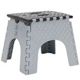 Tabouret marche pied pliant noir et gris H31 cm