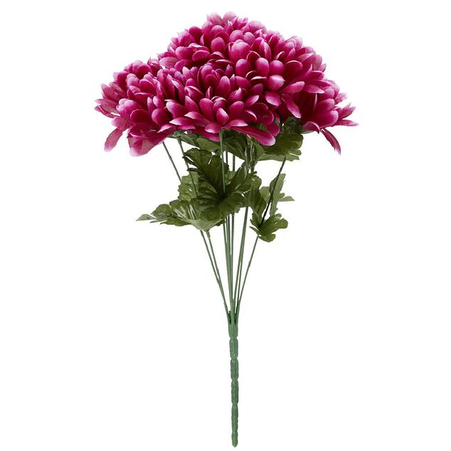 Piquet chrysanth&egrave;me H44 cm violet - Fleur artificielle 9 t&ecirc;tes