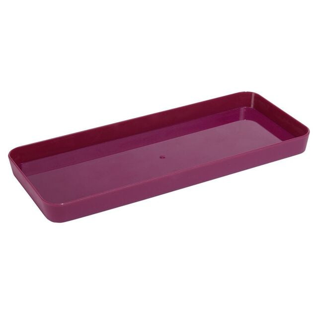 Plateau rectangulaire rouge plastique 26x11xH2cm