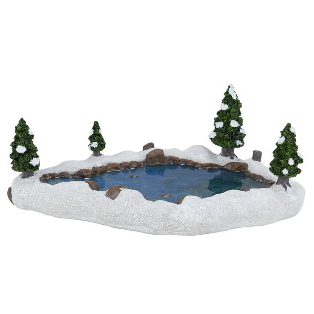 D&eacute;cor village de No&euml;l lac gel&eacute; 27x16x9,5 cm