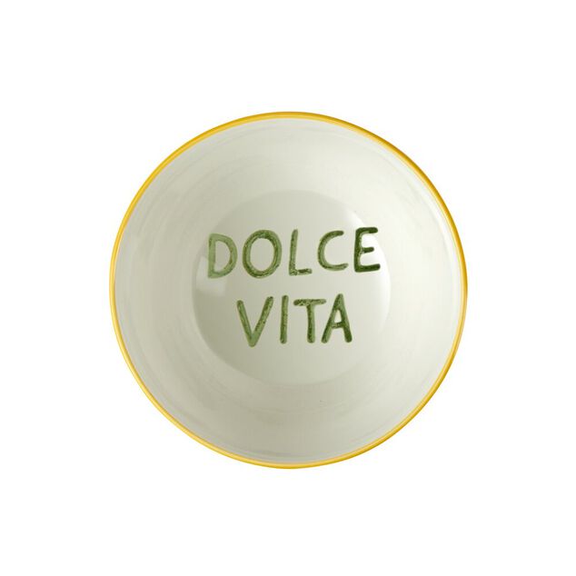 Coupelle porcelaine "Dolce Vita" blanche et verte 320ml Ø11,5cm