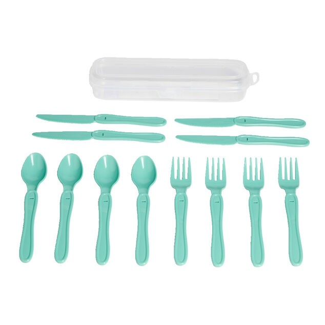 Couvert à pique-nique 4 personnes x12 bleu