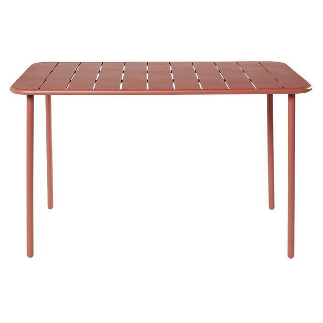 Table de jardin rectangulaire 6 personnes Fun m&eacute;tal Terracotta